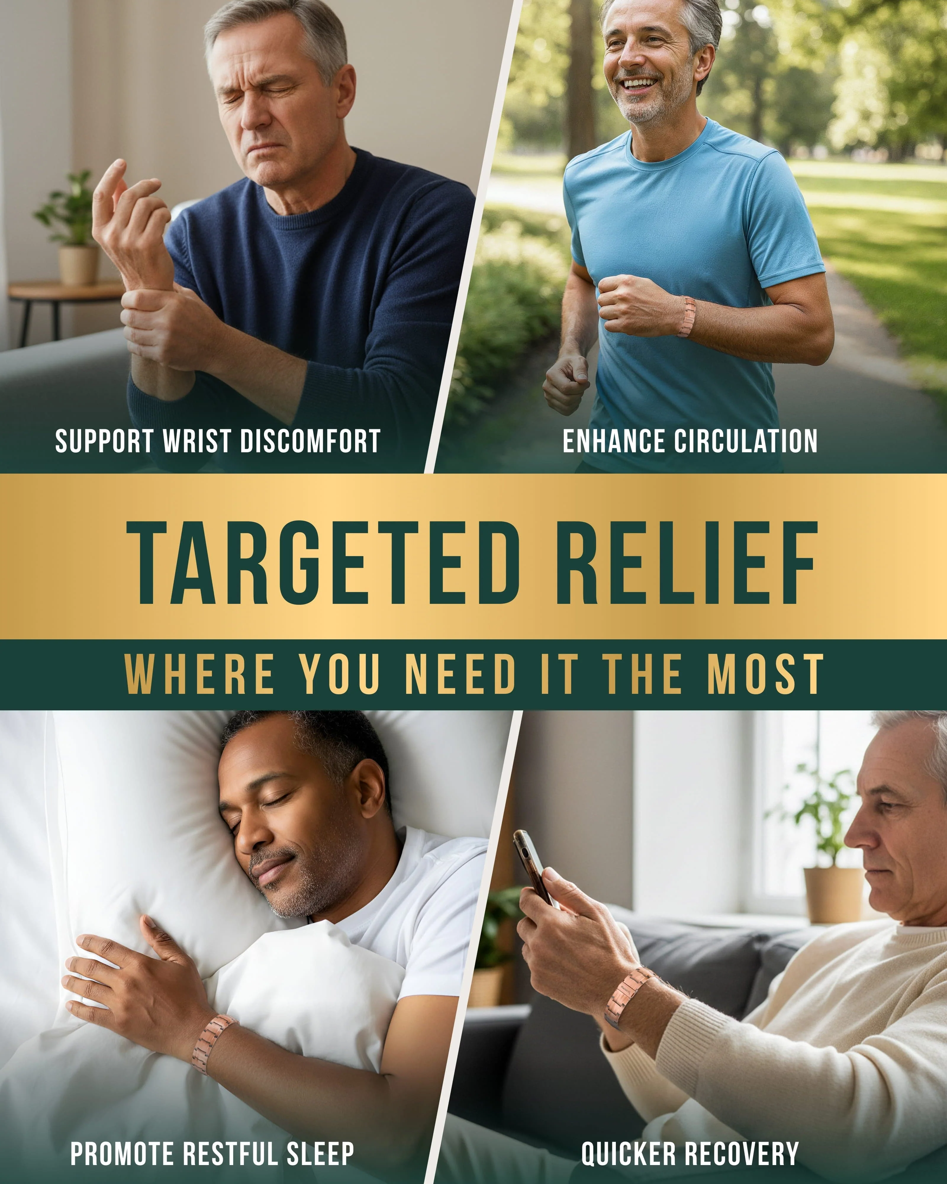 3x Strength Copper Magnetic Bracelet for Men (Legacy) - Image 3