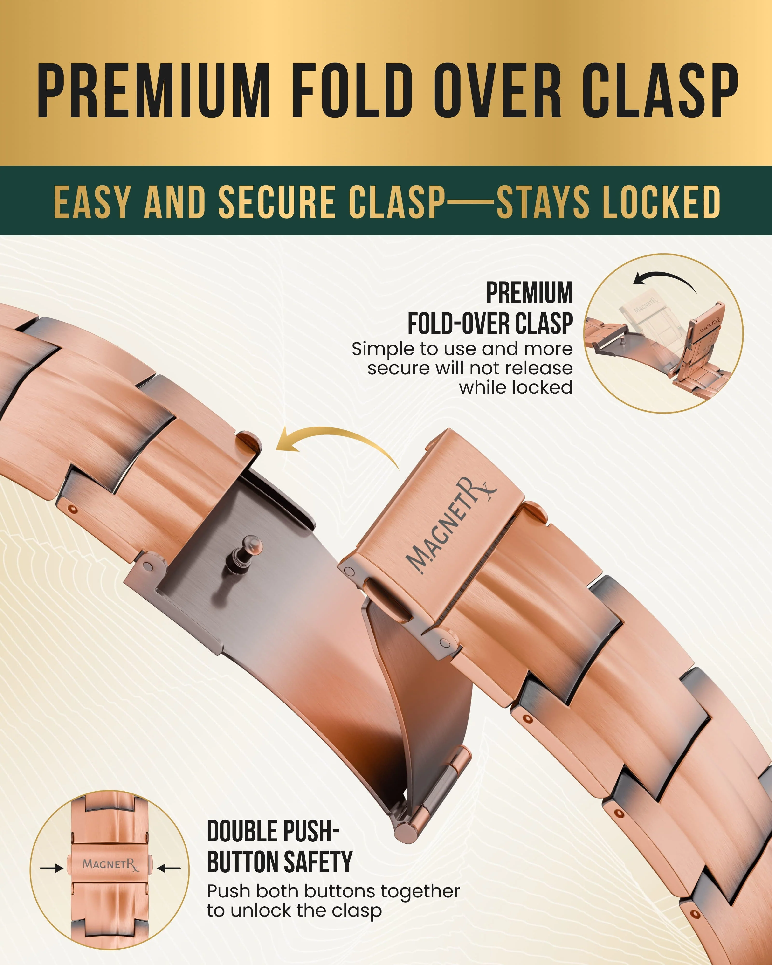 3x Strength Copper Magnetic Bracelet for Men (Legacy) - Image 5