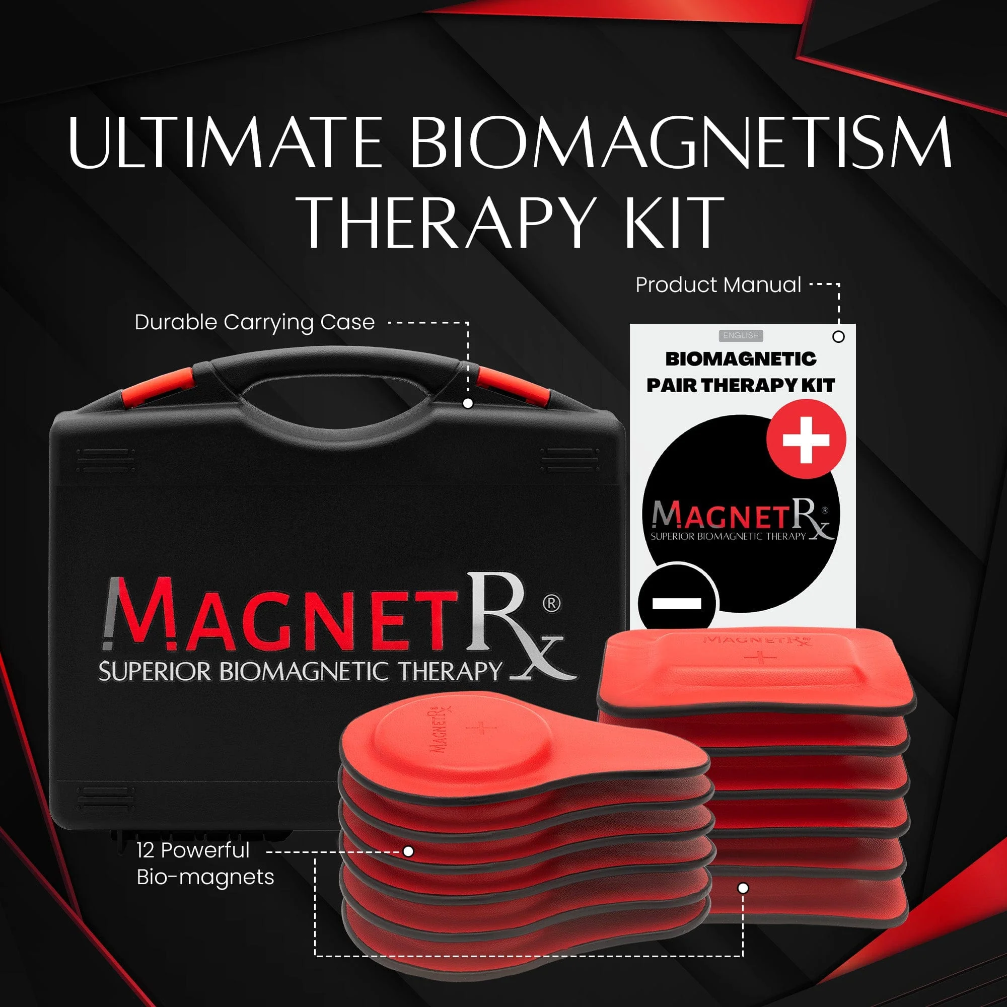 Biomagnetic Therapy Magnet Kit — Ferrite & Leather (12 Mixed Units) - Image 3