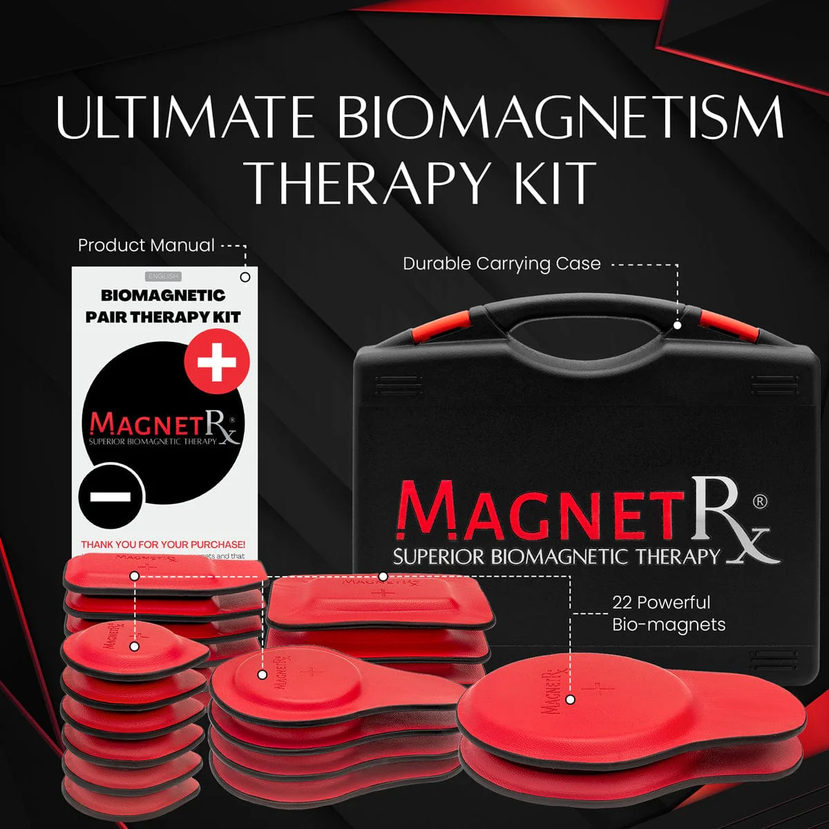Biomagnetic Therapy Magnet Kit — Ferrite & Leather (22 Mixed Units) - Image 7