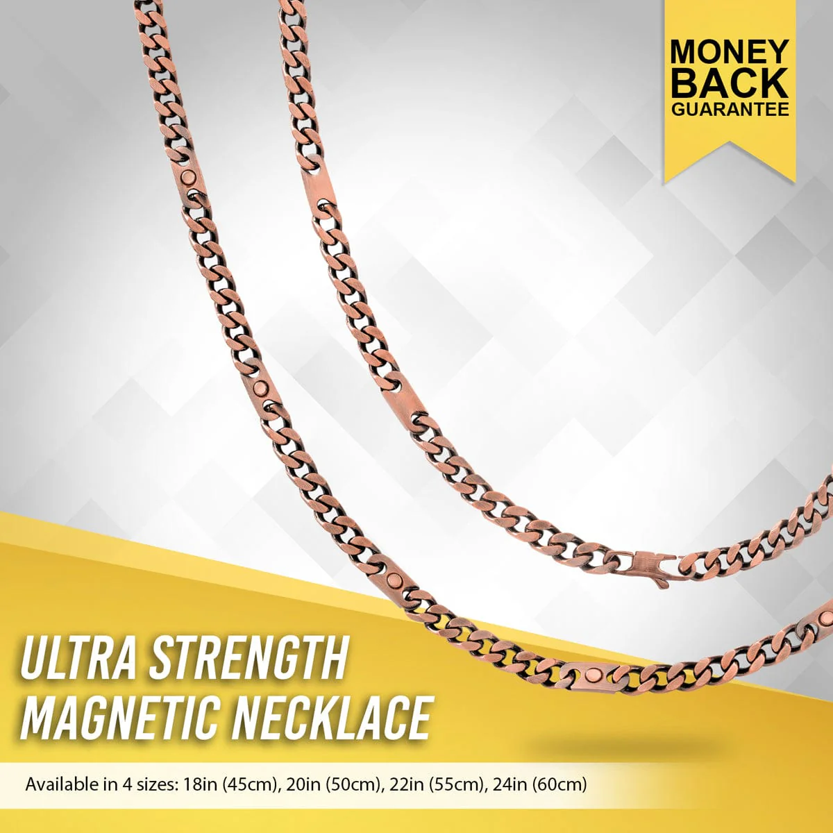 Copper Magnetic Therapy Necklace Curb Chain - Image 3