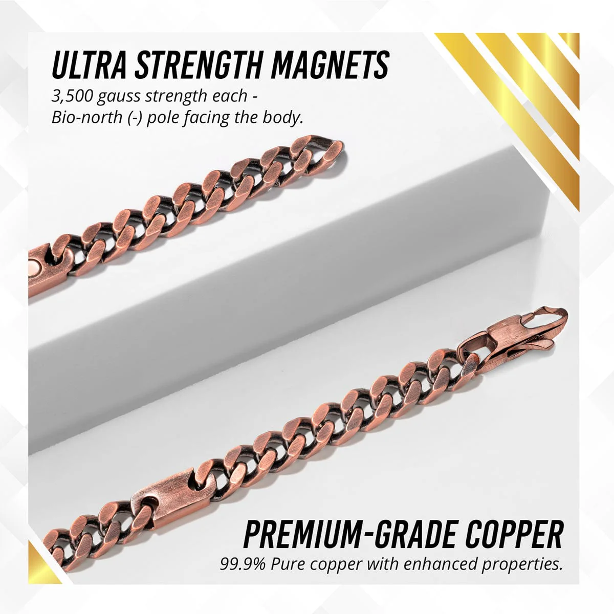 Copper Magnetic Therapy Necklace Curb Chain - Image 6