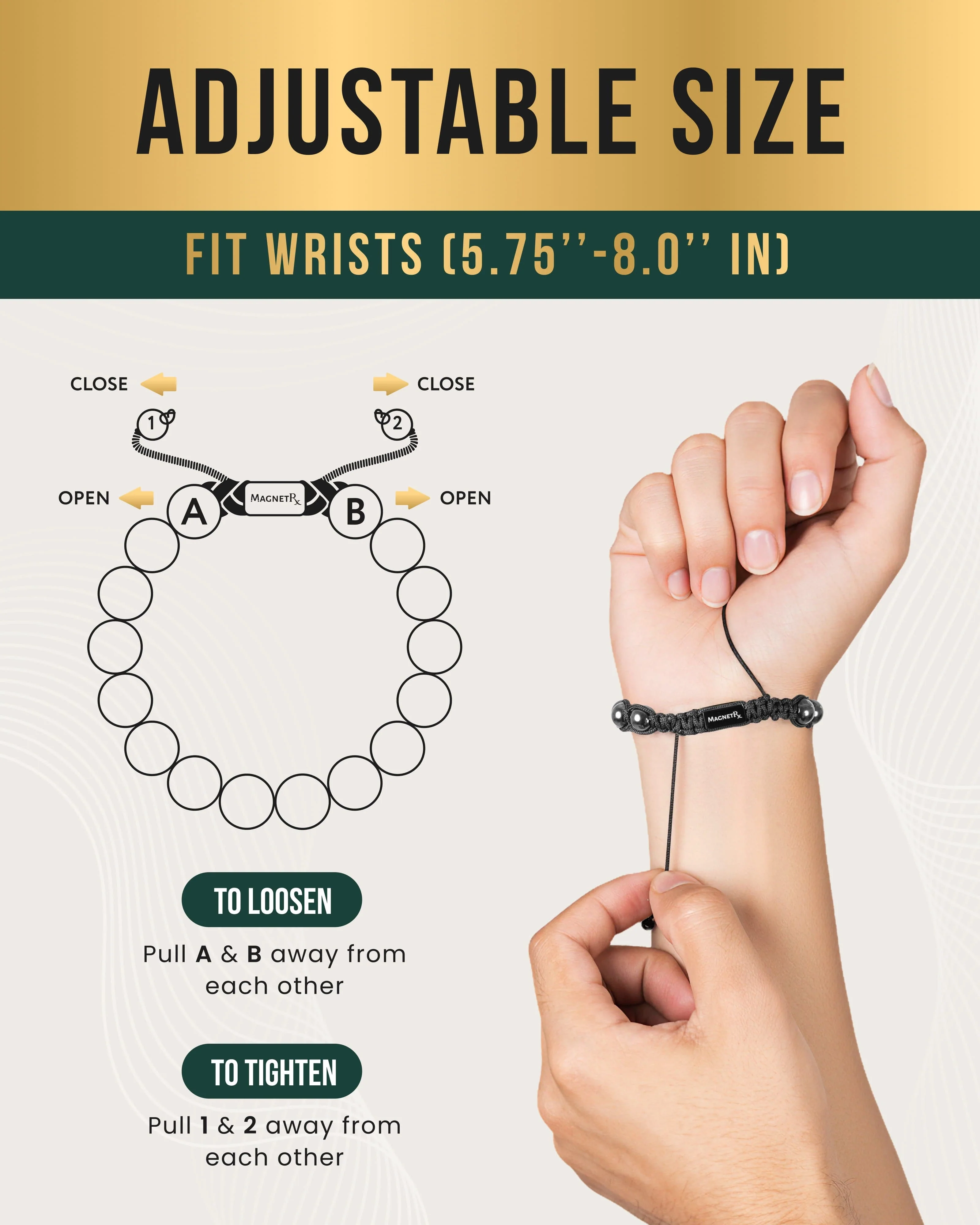 High Power Magnetic Hematite Bracelet Bali Style - Image 5