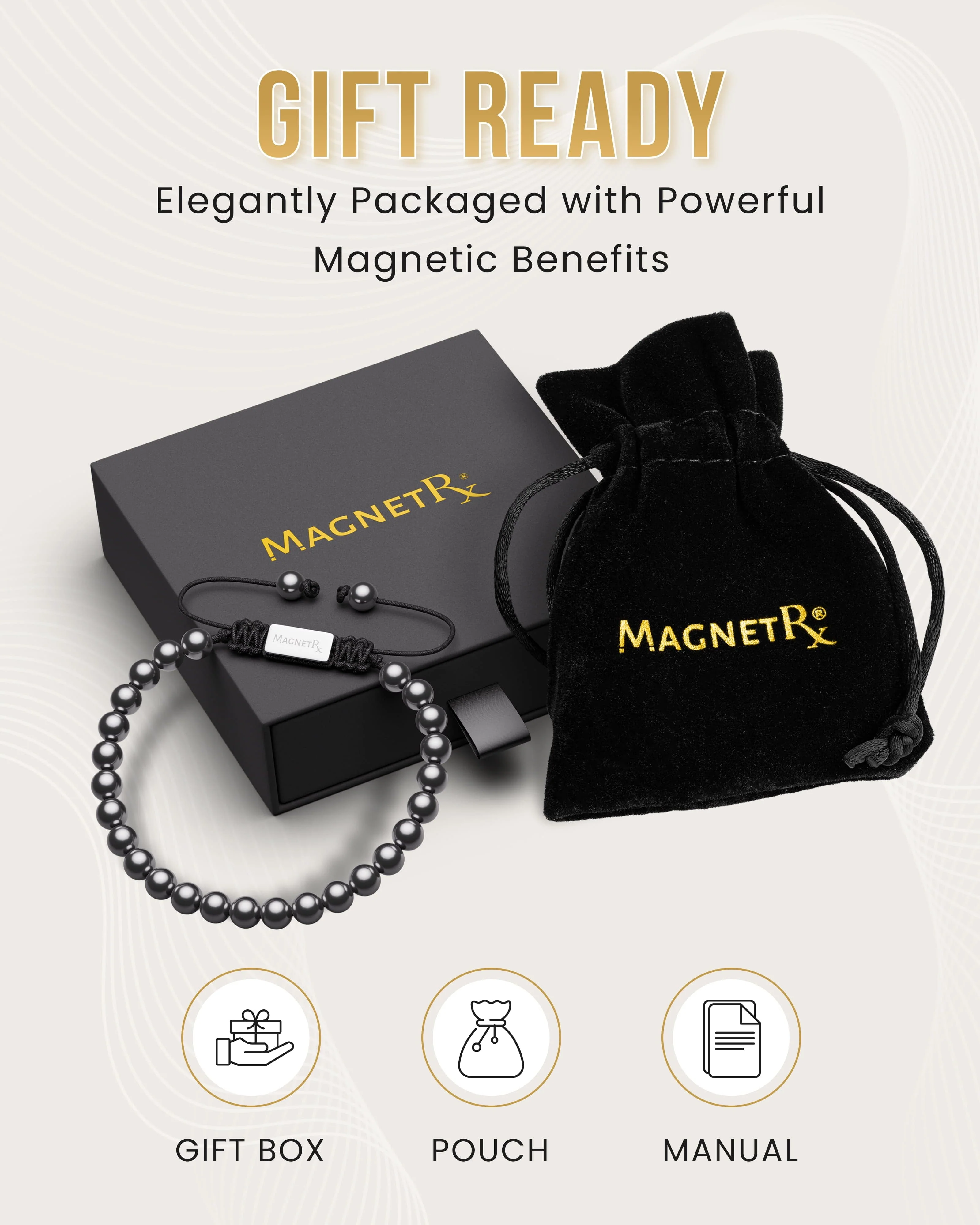 High Power Magnetic Hematite Bracelet Classic 6mm Bead - Image 6