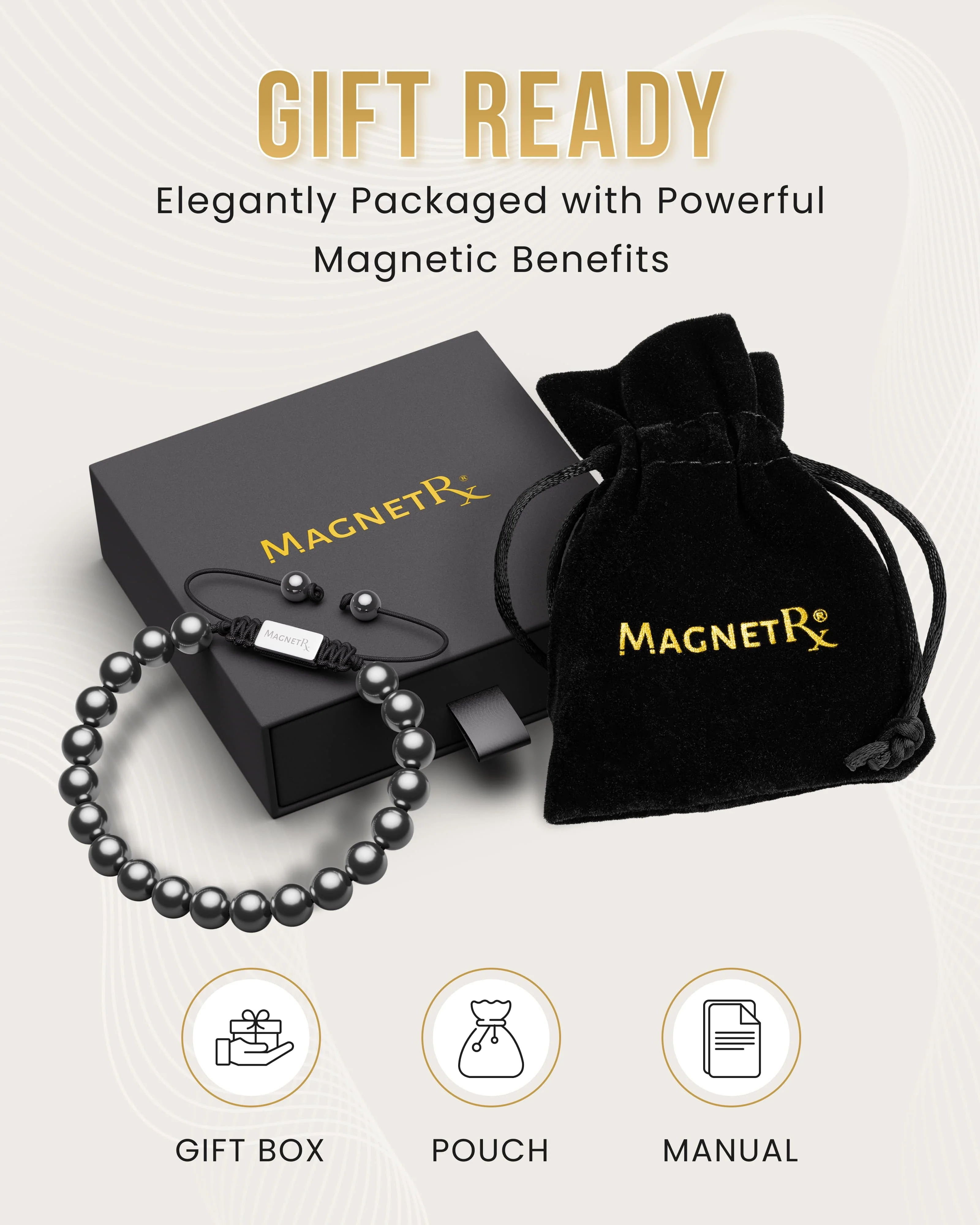 High Power Magnetic Hematite Bracelet Classic 8mm Bead - Image 6