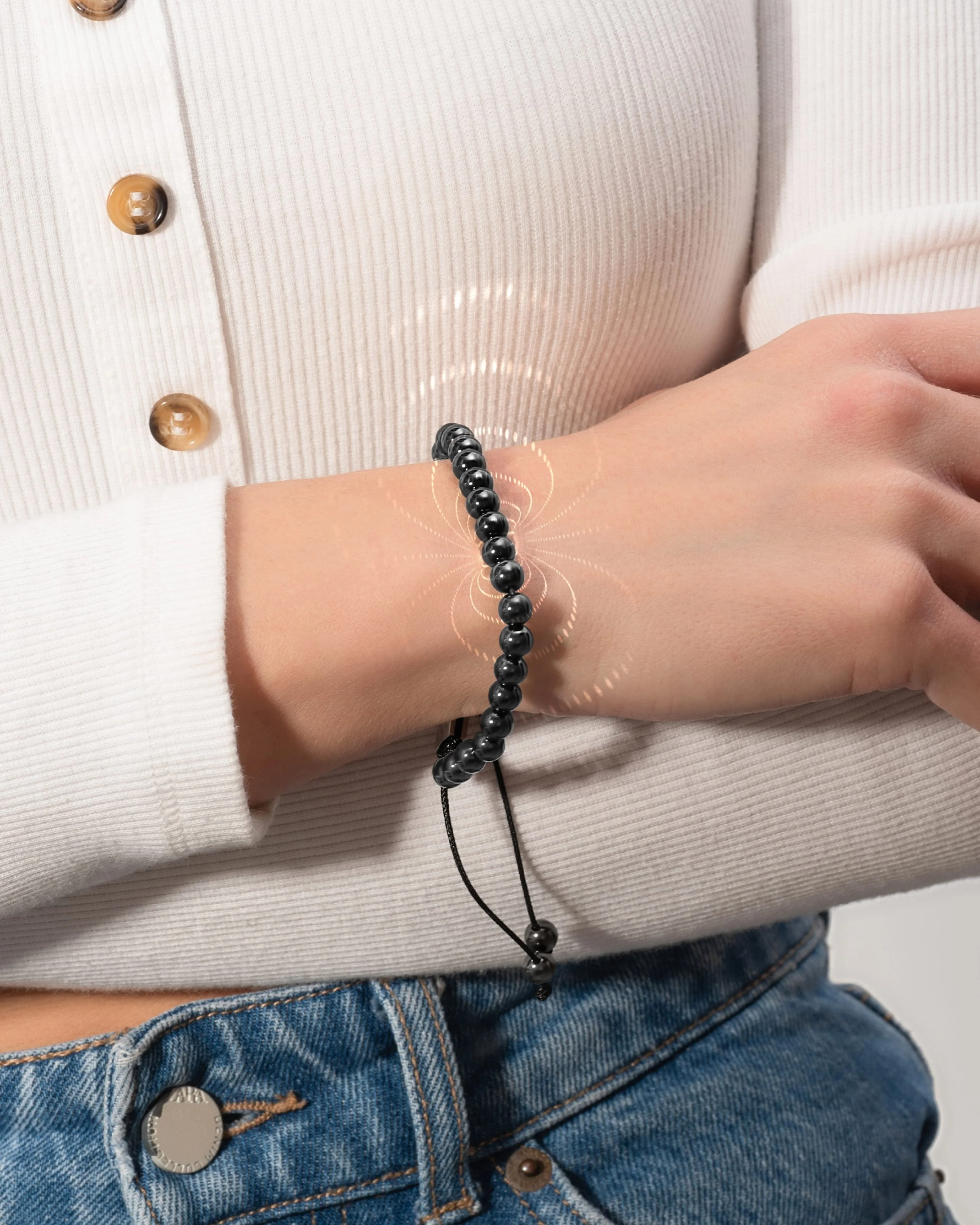 High Power Magnetic Hematite Bracelet Classic 8mm Bead - Image 9