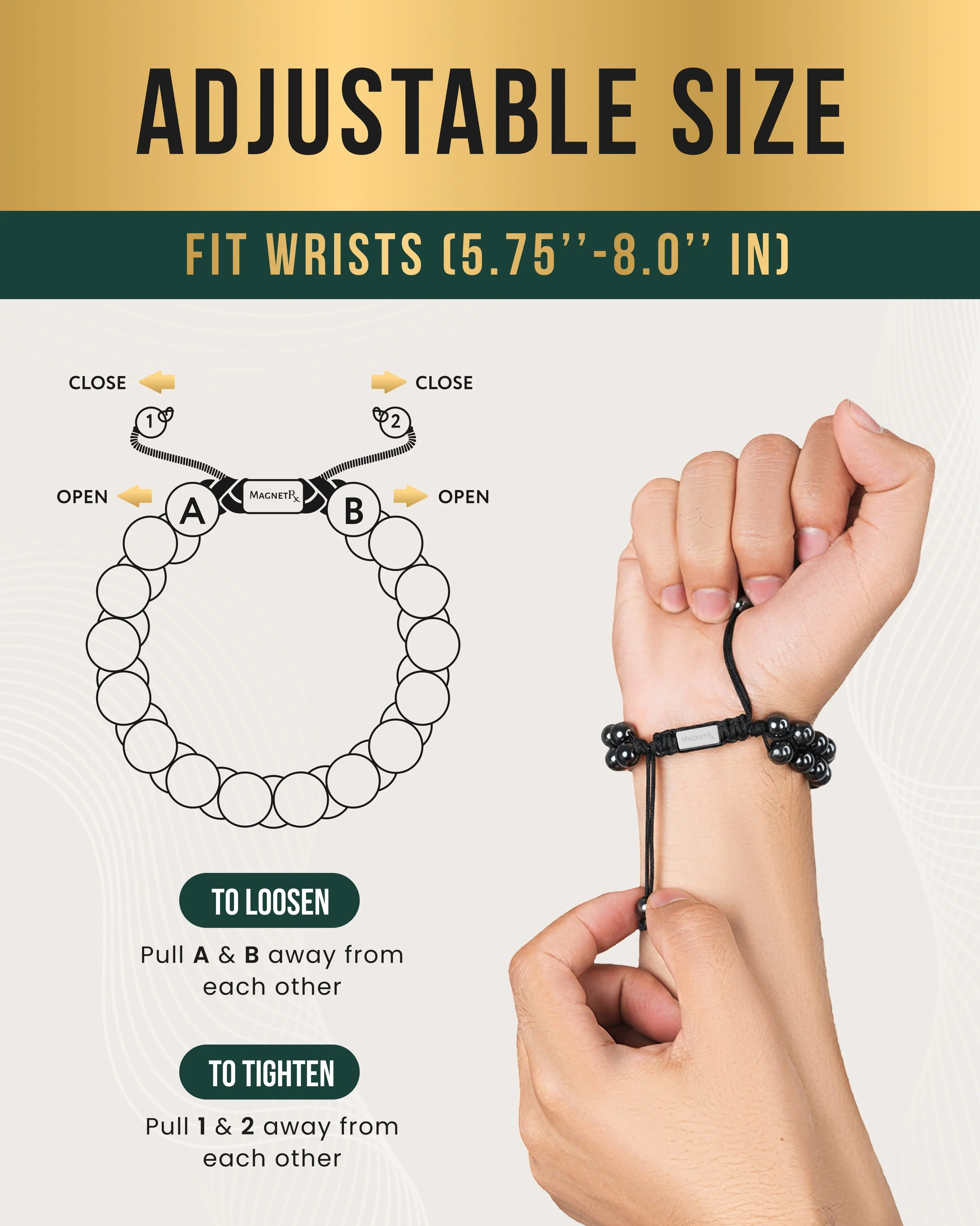 High Power Magnetic Hematite Bracelet Double Row - Image 5