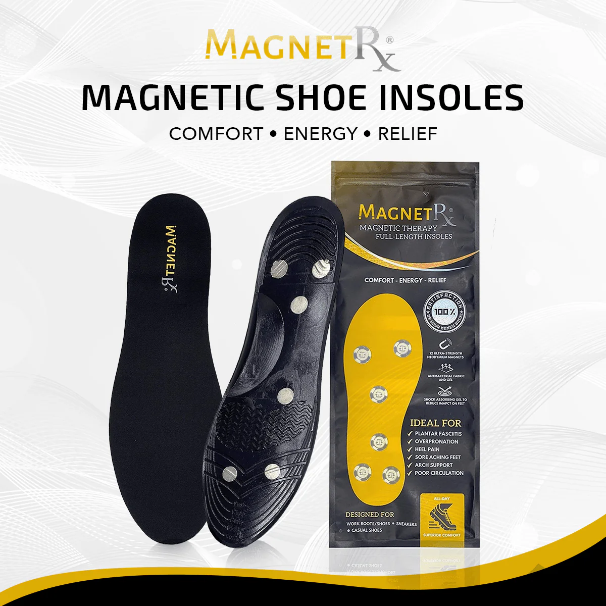 Magnetic Insoles Foot Shoe Inserts with Magnetic Therapy - Image 3