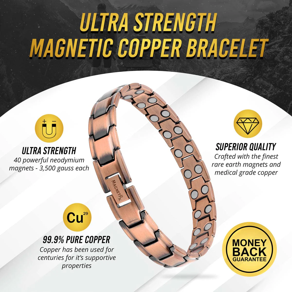Ultra Strength Pure Copper Magnetic Therapy Bracelet (Leo) - Image 3