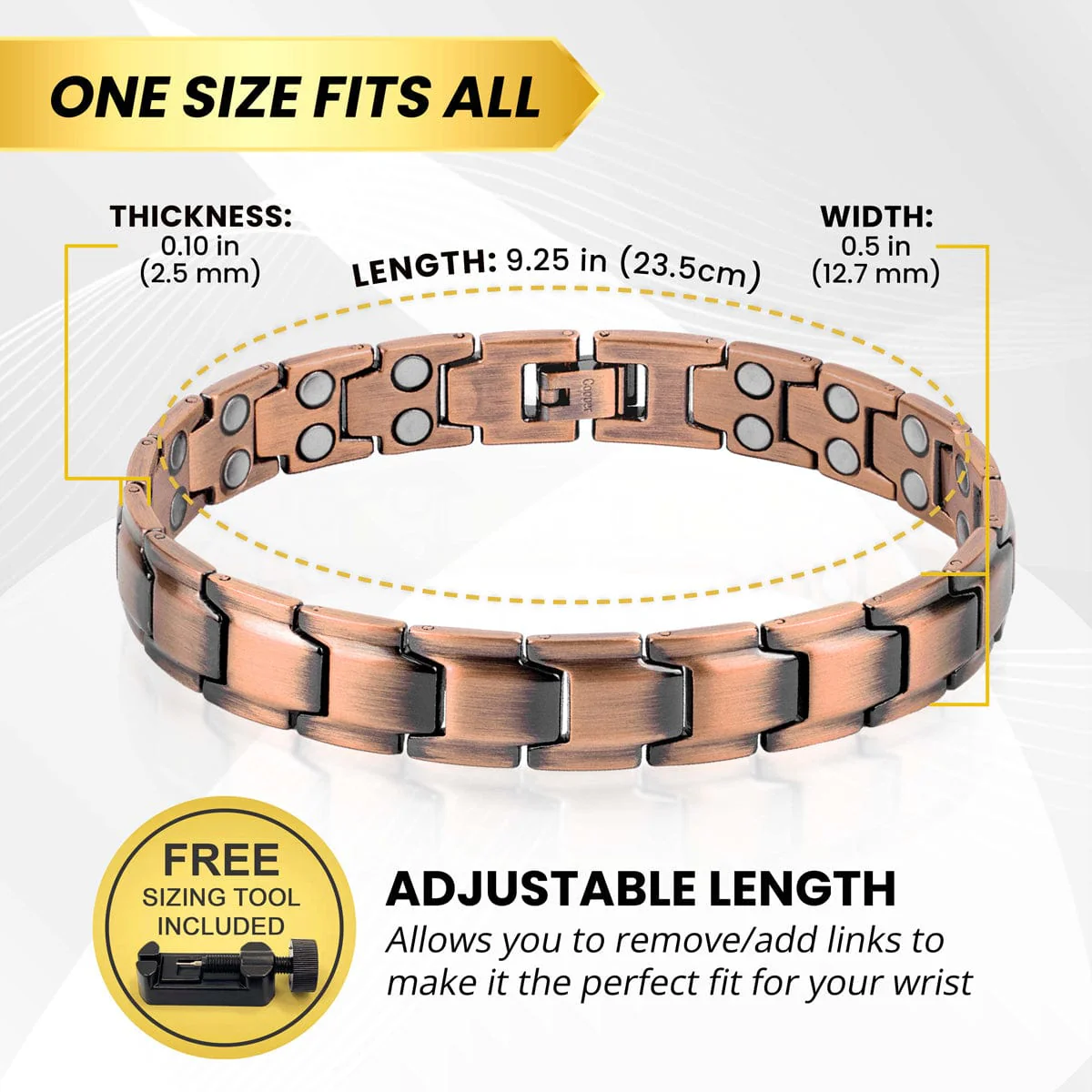 Ultra Strength Pure Copper Magnetic Therapy Bracelet (Leo) - Image 5