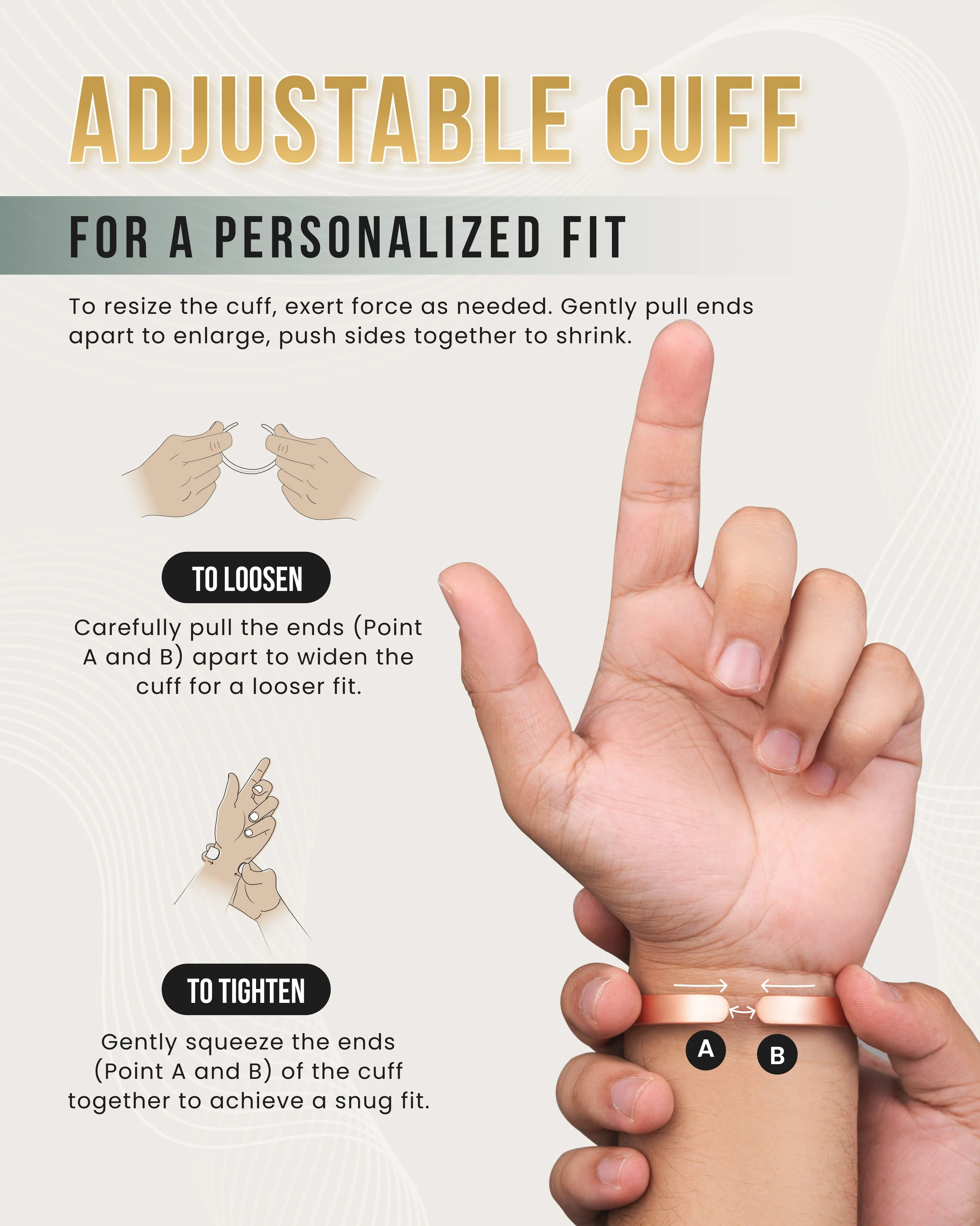 Magnetic Therapy Copper Cuff Bracelet - Image 7