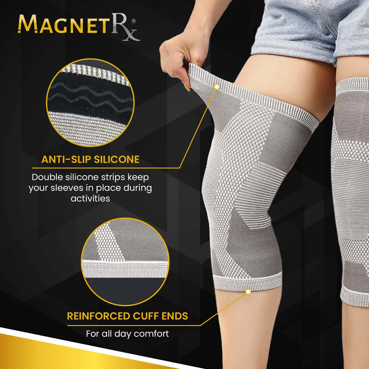 Magnetic Therapy Knee Compression Sleeves (Pair) - Image 4