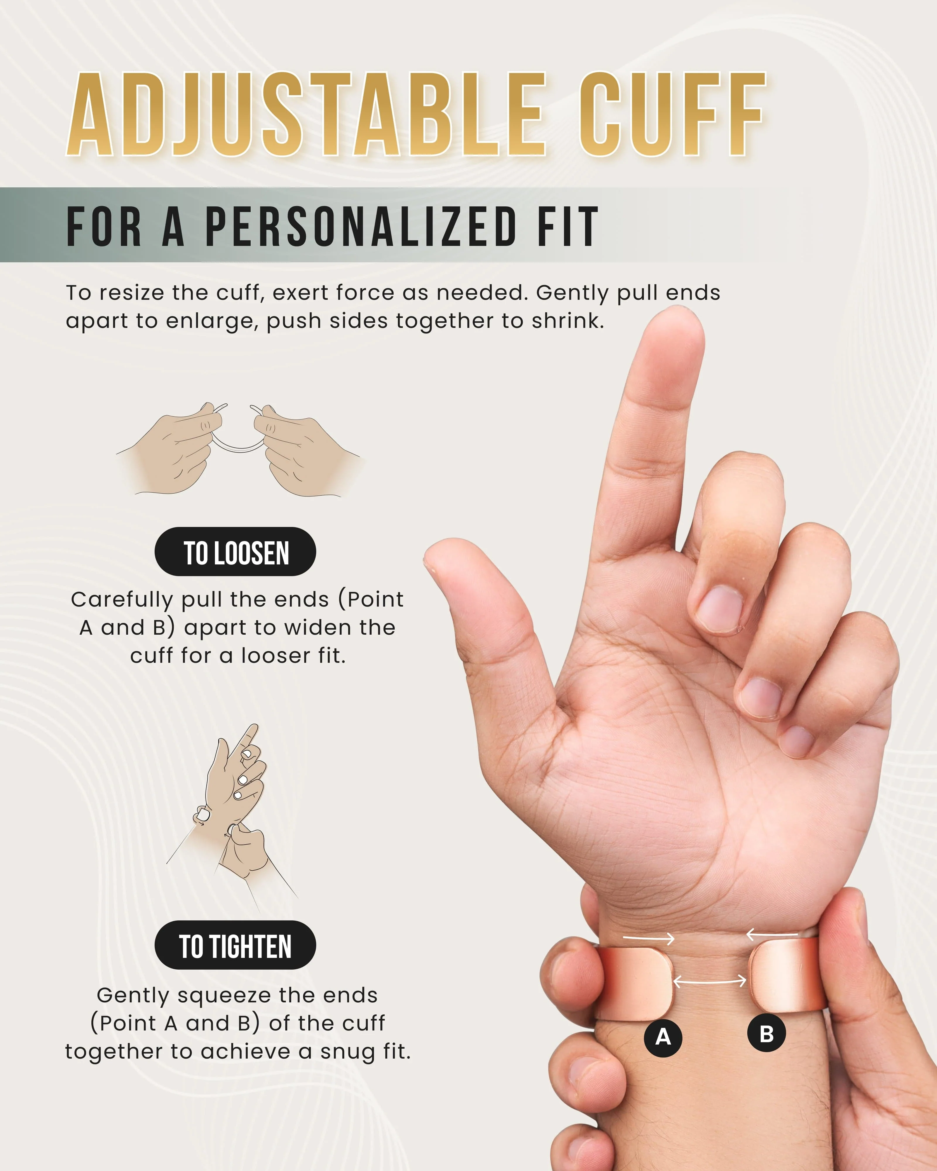 Mega Strength Magnetic Therapy Bracelet Wide Copper Cuff - Image 7