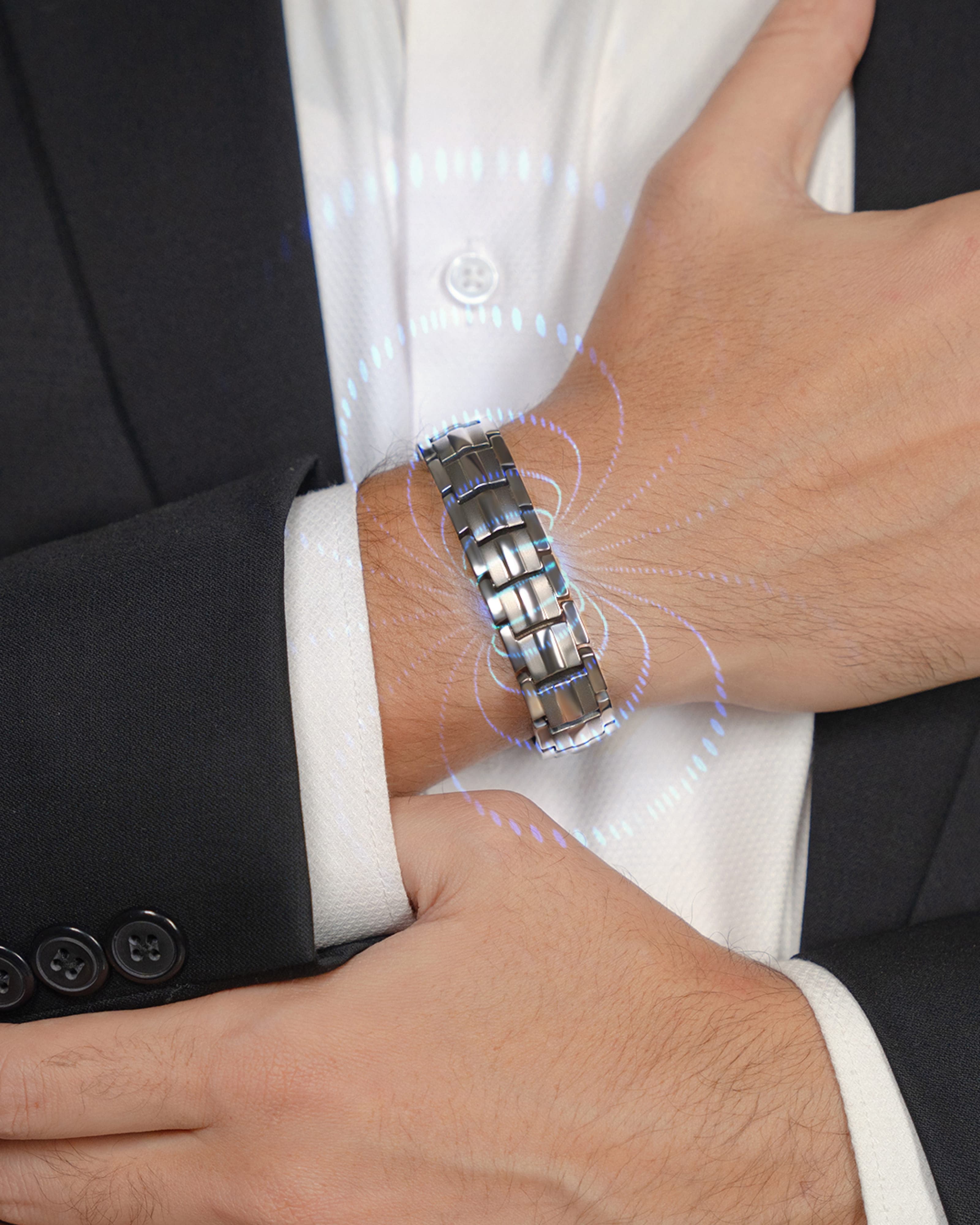 Men’s EllipseMAX Magnetic Bracelet Duo – Black & Gunmetal - Image 3