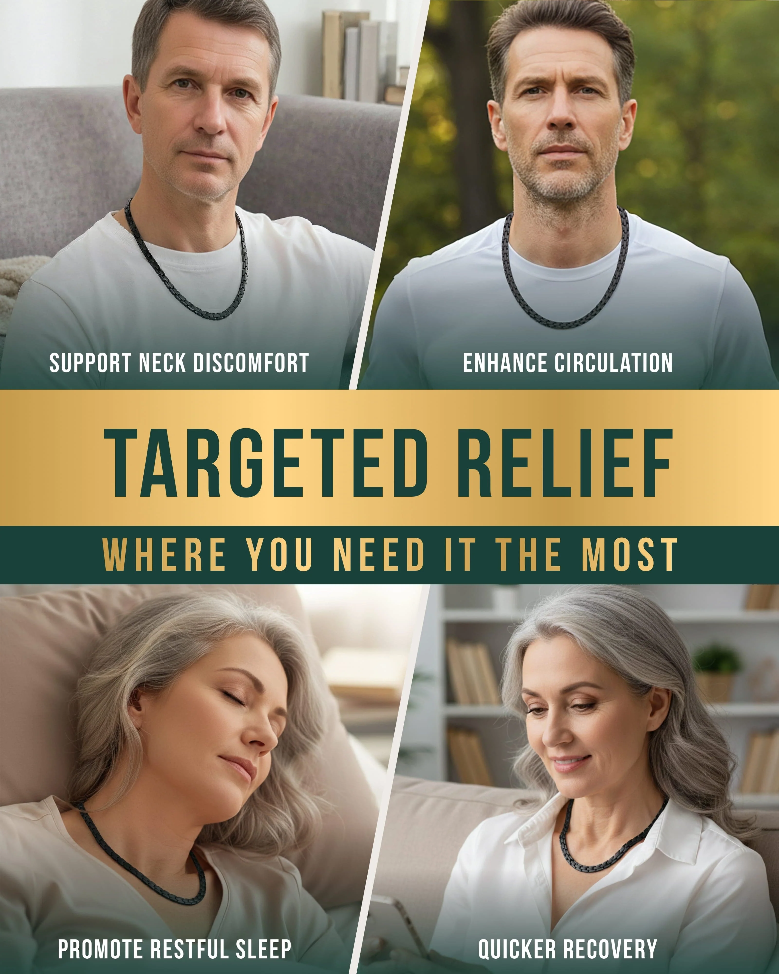 Powerful Black Titanium Magnetic Therapy Necklace - Image 8