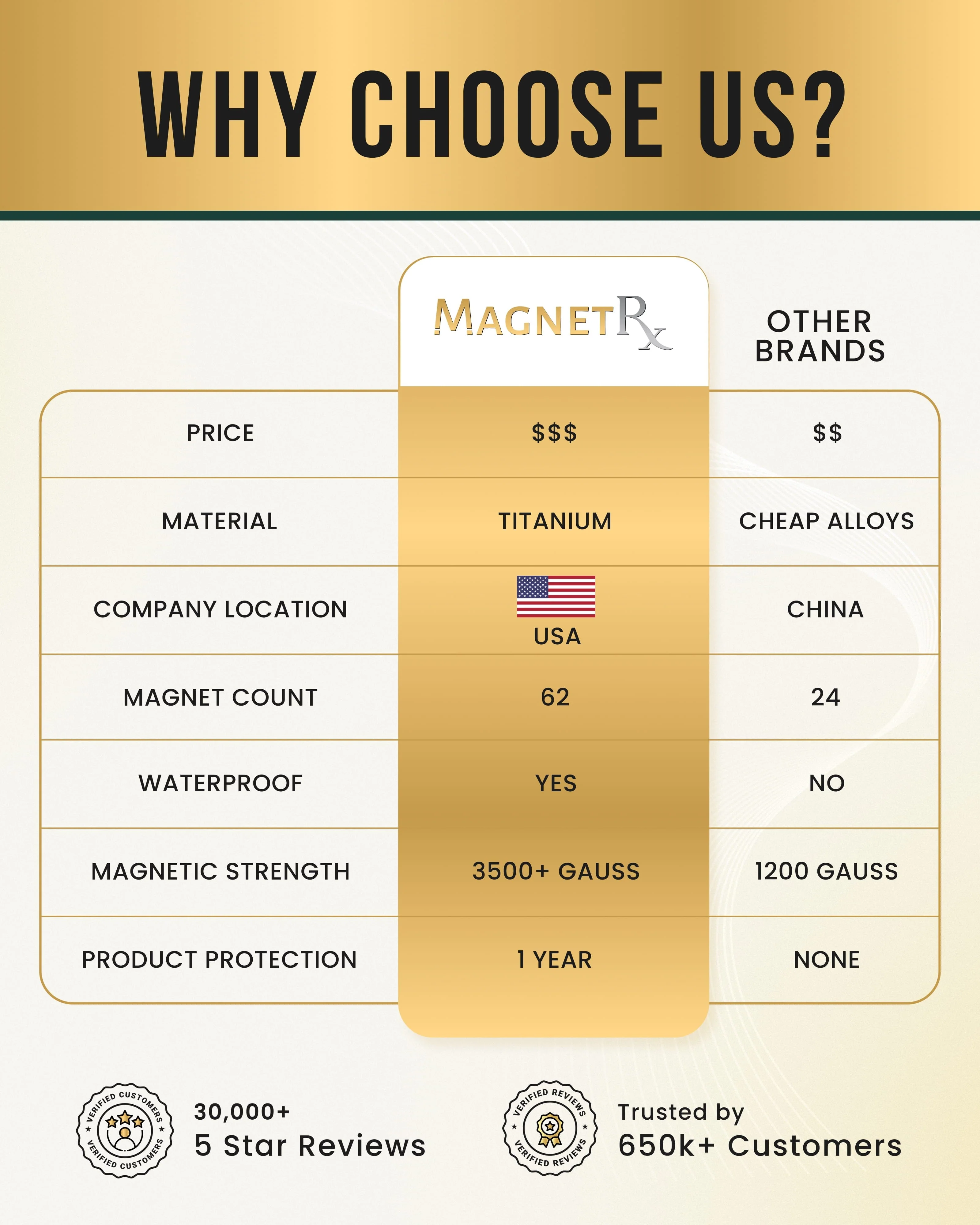 Powerful Silver & Gold Titanium Magnetic Therapy Necklace - Image 8