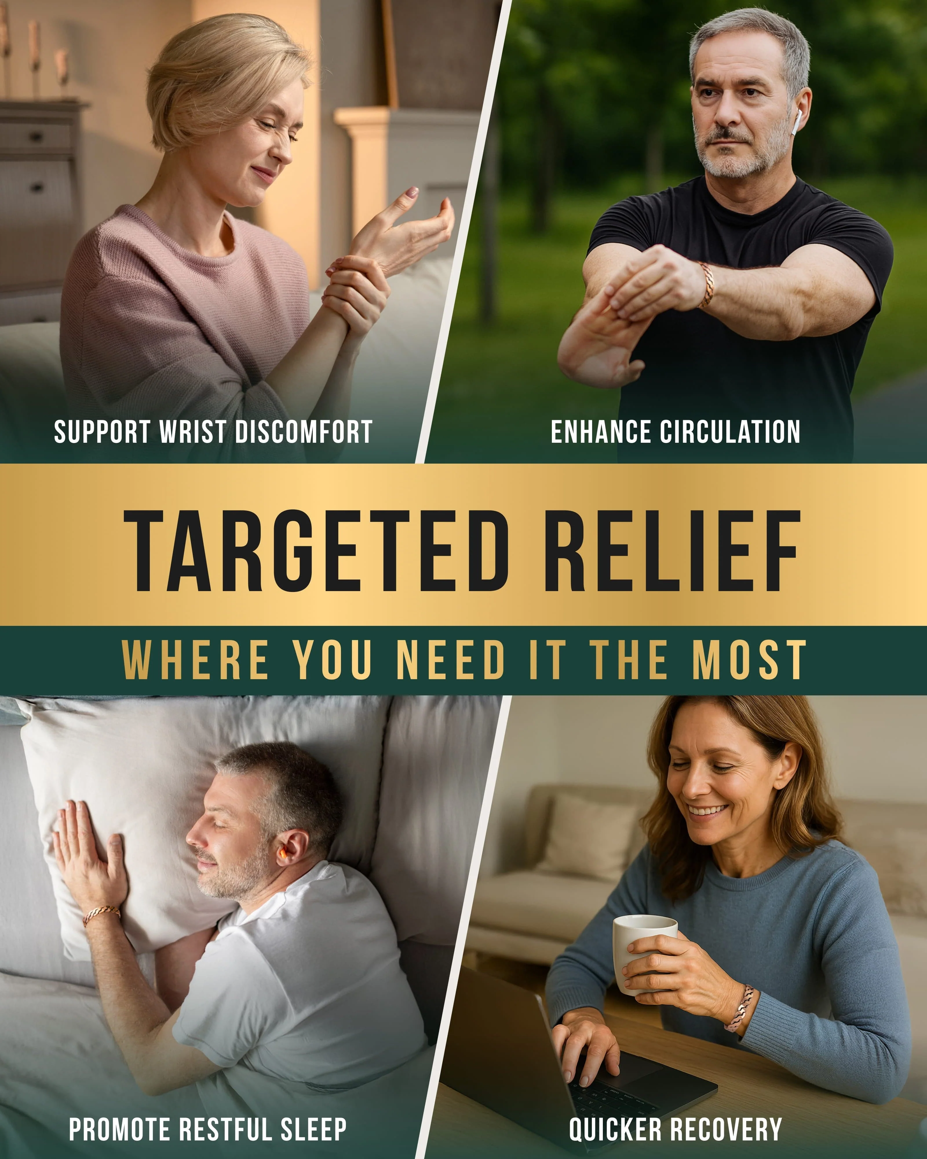 Rugged Twist Copper Magnetic Therapy Bracelet Bangle - Image 3