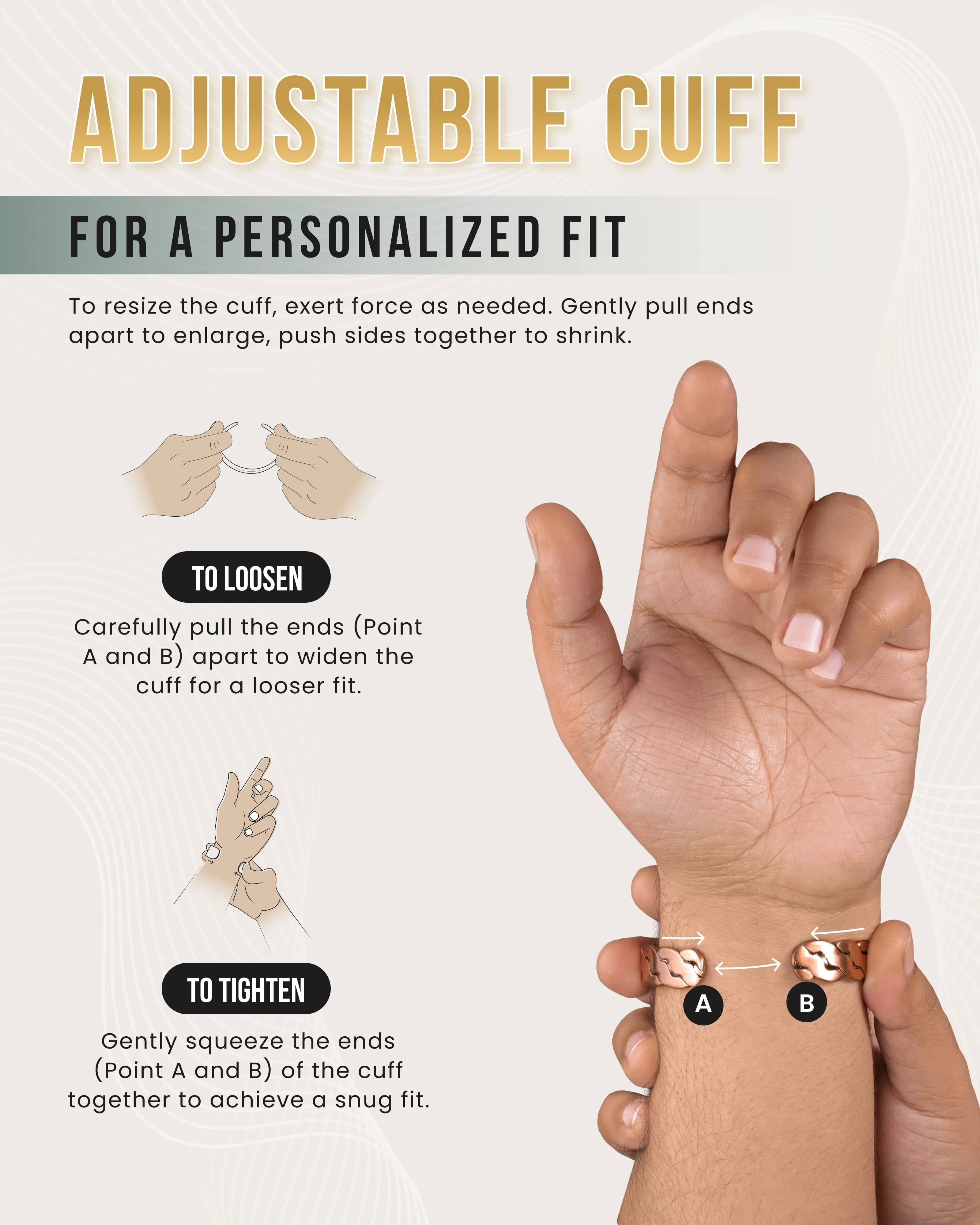 Rugged Twist Copper Magnetic Therapy Bracelet Bangle - Image 7