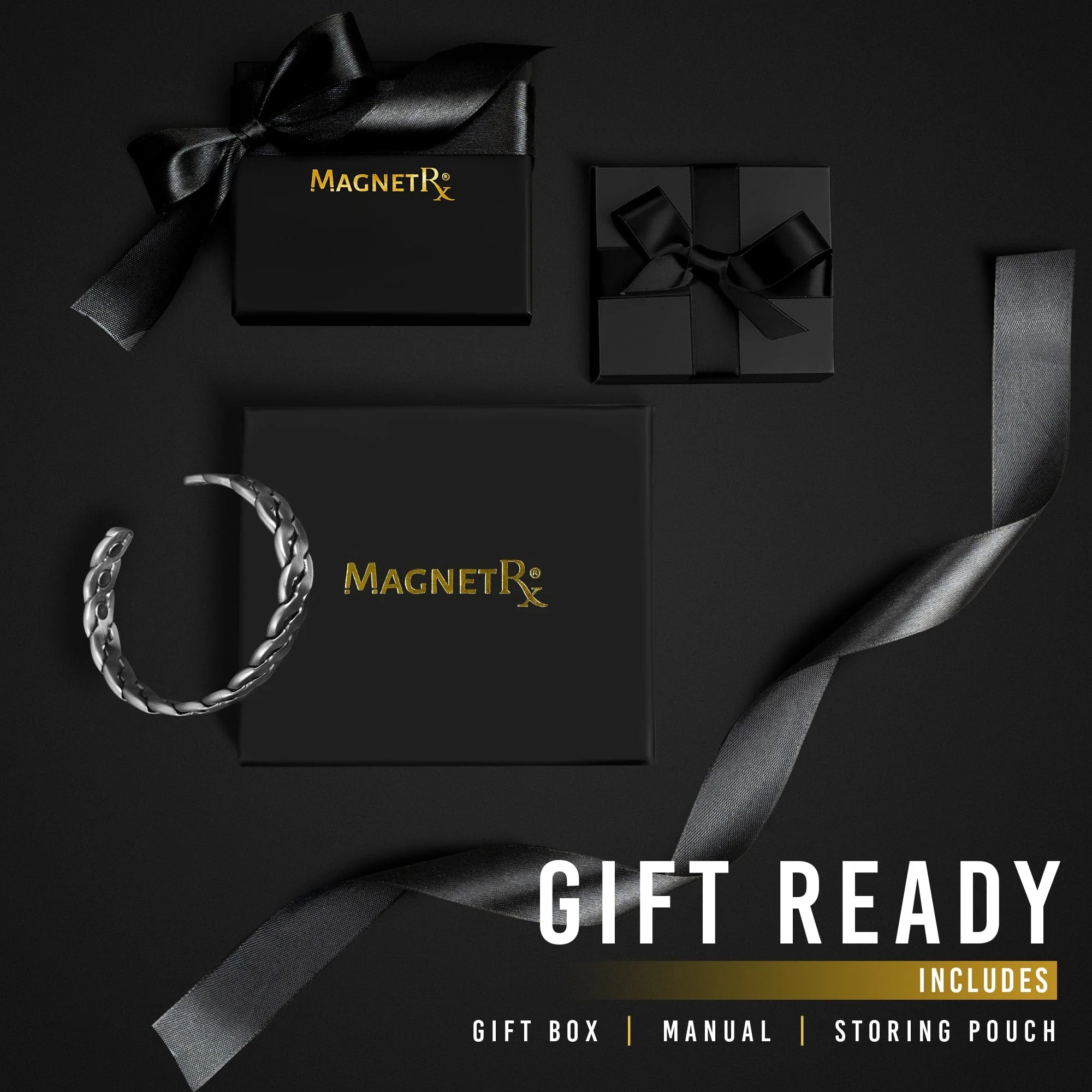 Rugged Twist Magnetic Therapy Bracelet Silver Bangle - Image 5