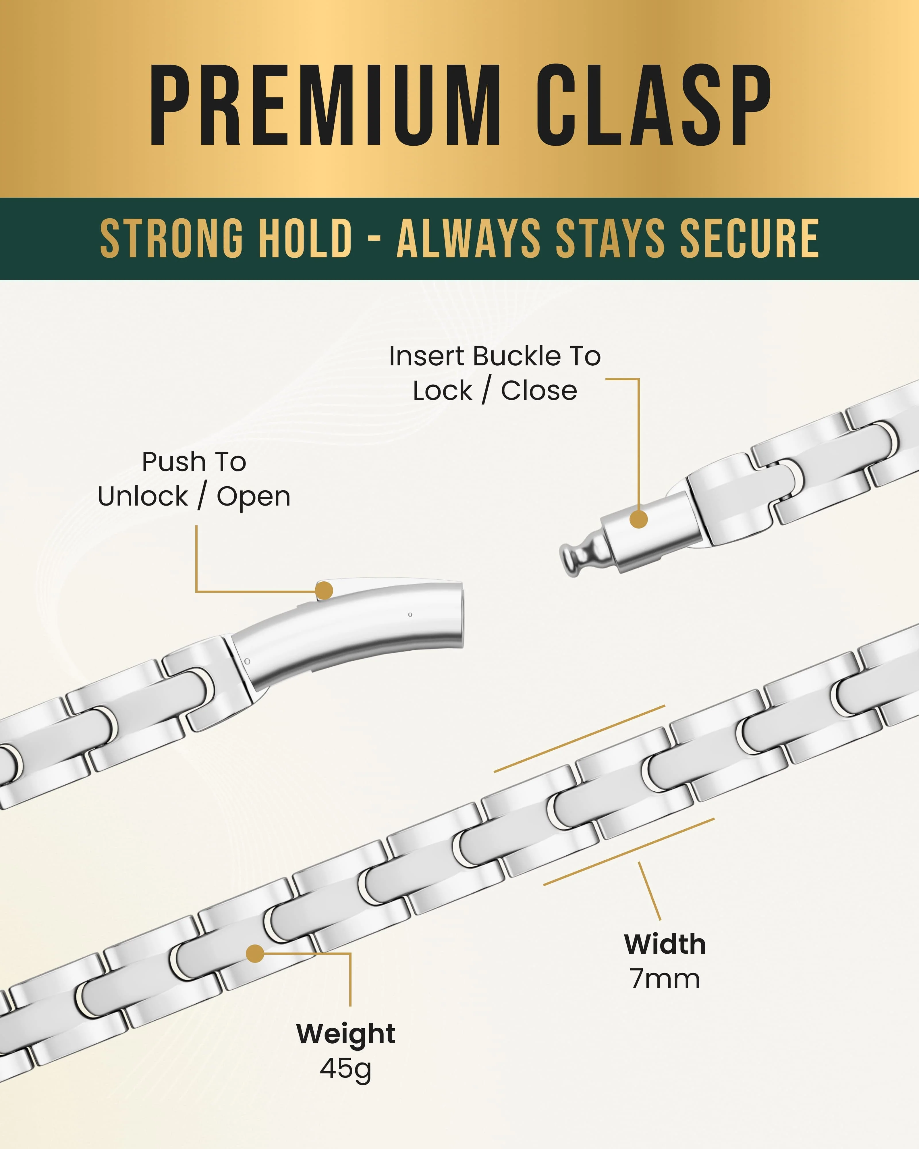 Powerful Silver Titanium Magnetic Therapy Necklace - Image 4