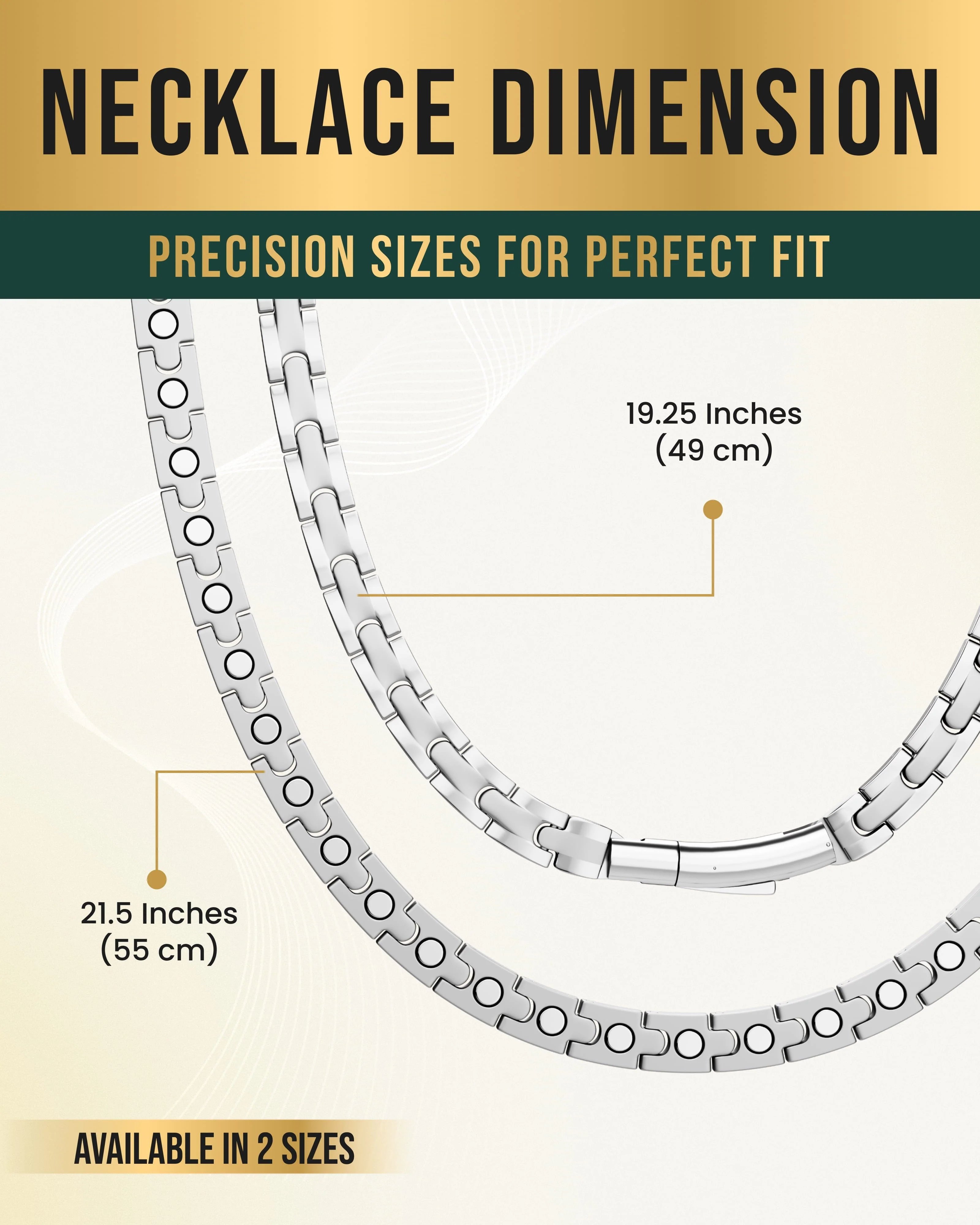 Powerful Silver Titanium Magnetic Therapy Necklace - Image 5