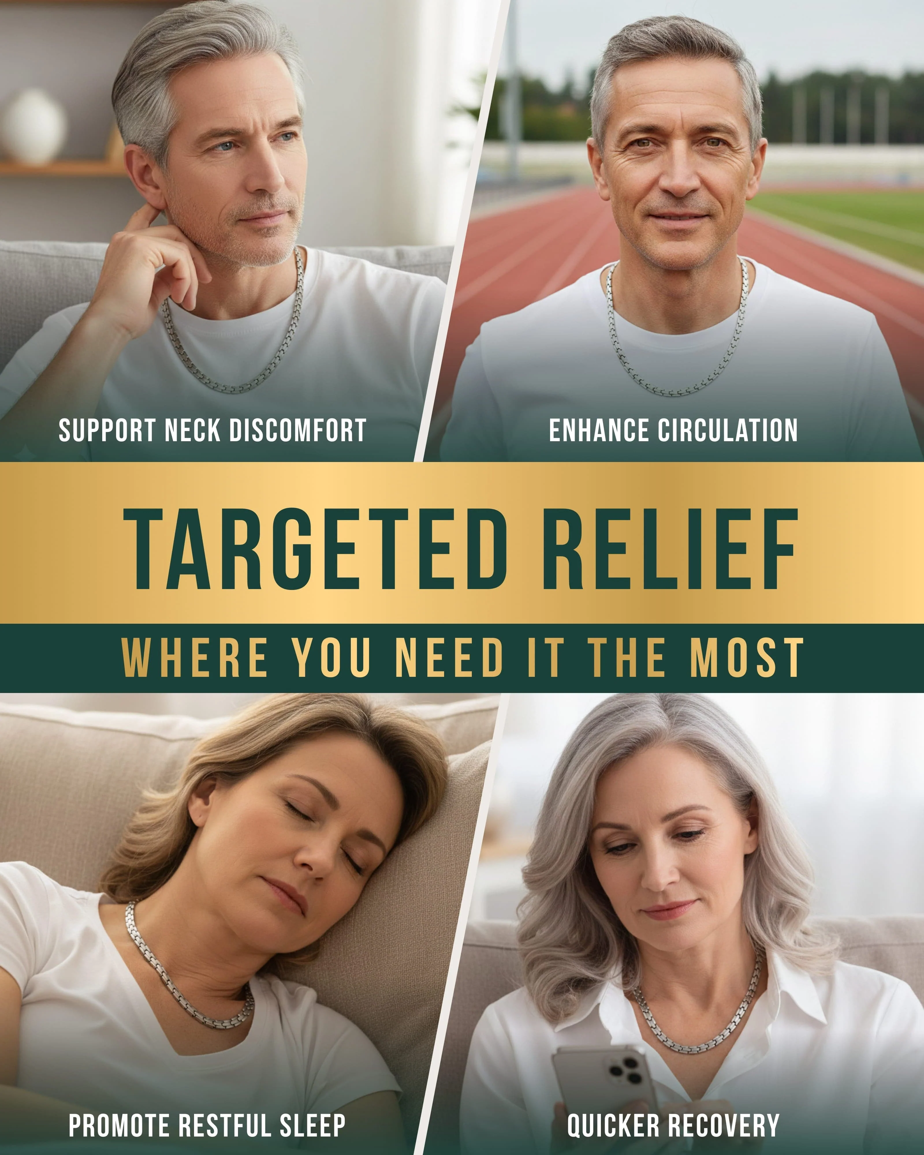 Powerful Silver Titanium Magnetic Therapy Necklace - Image 7