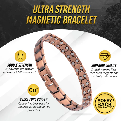 Ultra Strength Copper Magnetic Therapy Anklet for Men - Image 3