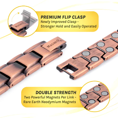 Ultra Strength Copper Magnetic Therapy Anklet for Men - Image 4