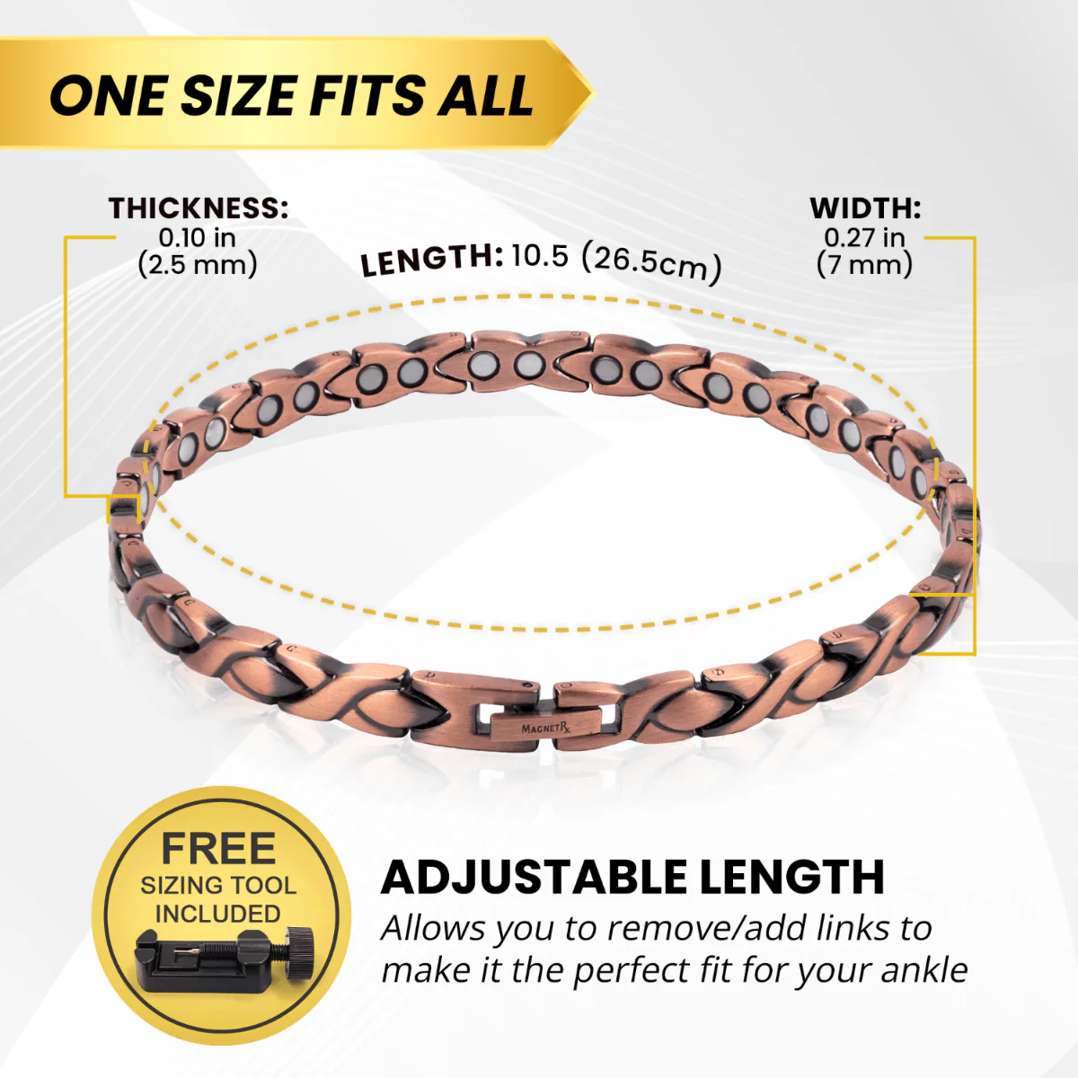 Ultra Strength Copper Magnetic Therapy Anklet for Women - Image 5