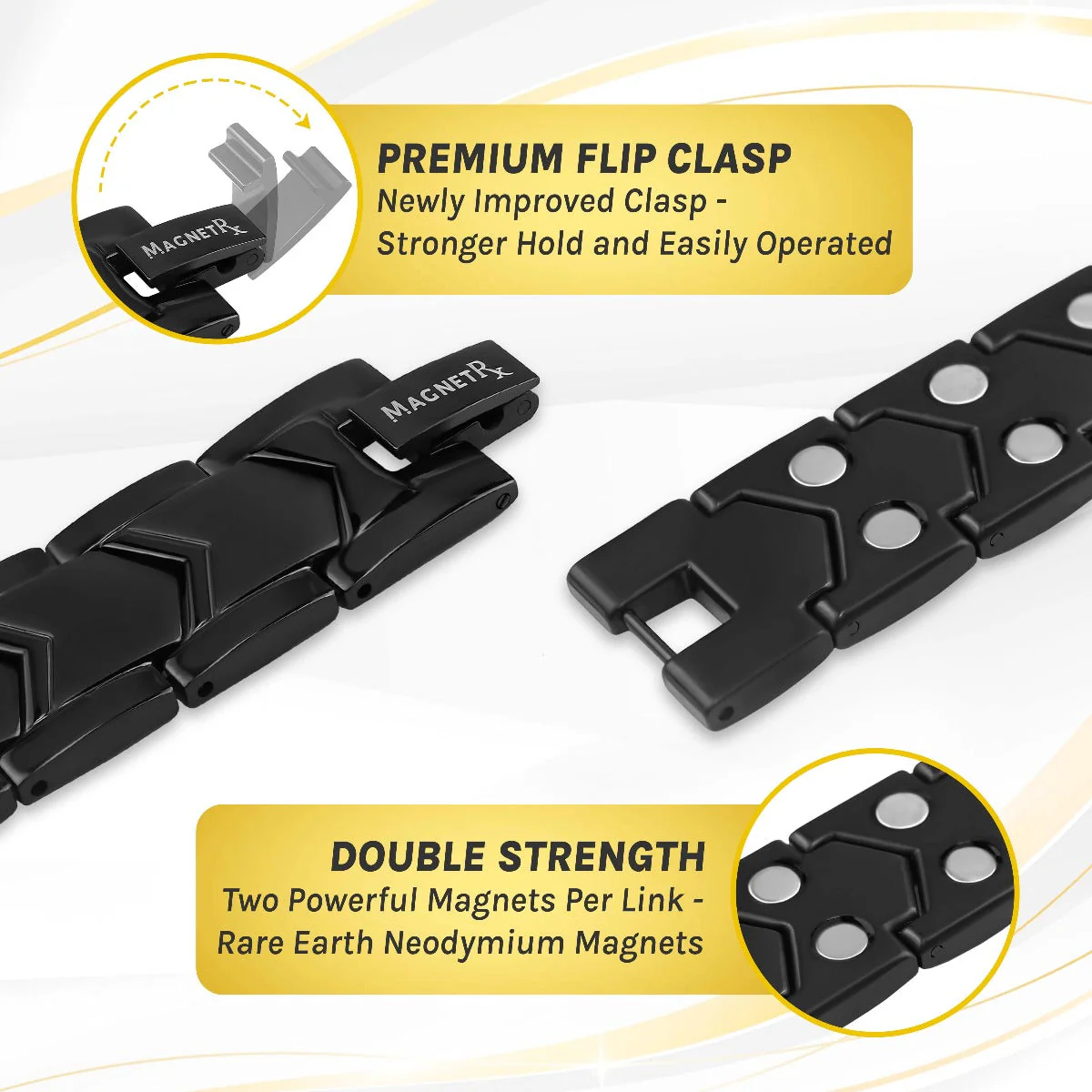 Ultra Strength Magnetic Therapy Bracelet Black Arrow Chain - Image 4