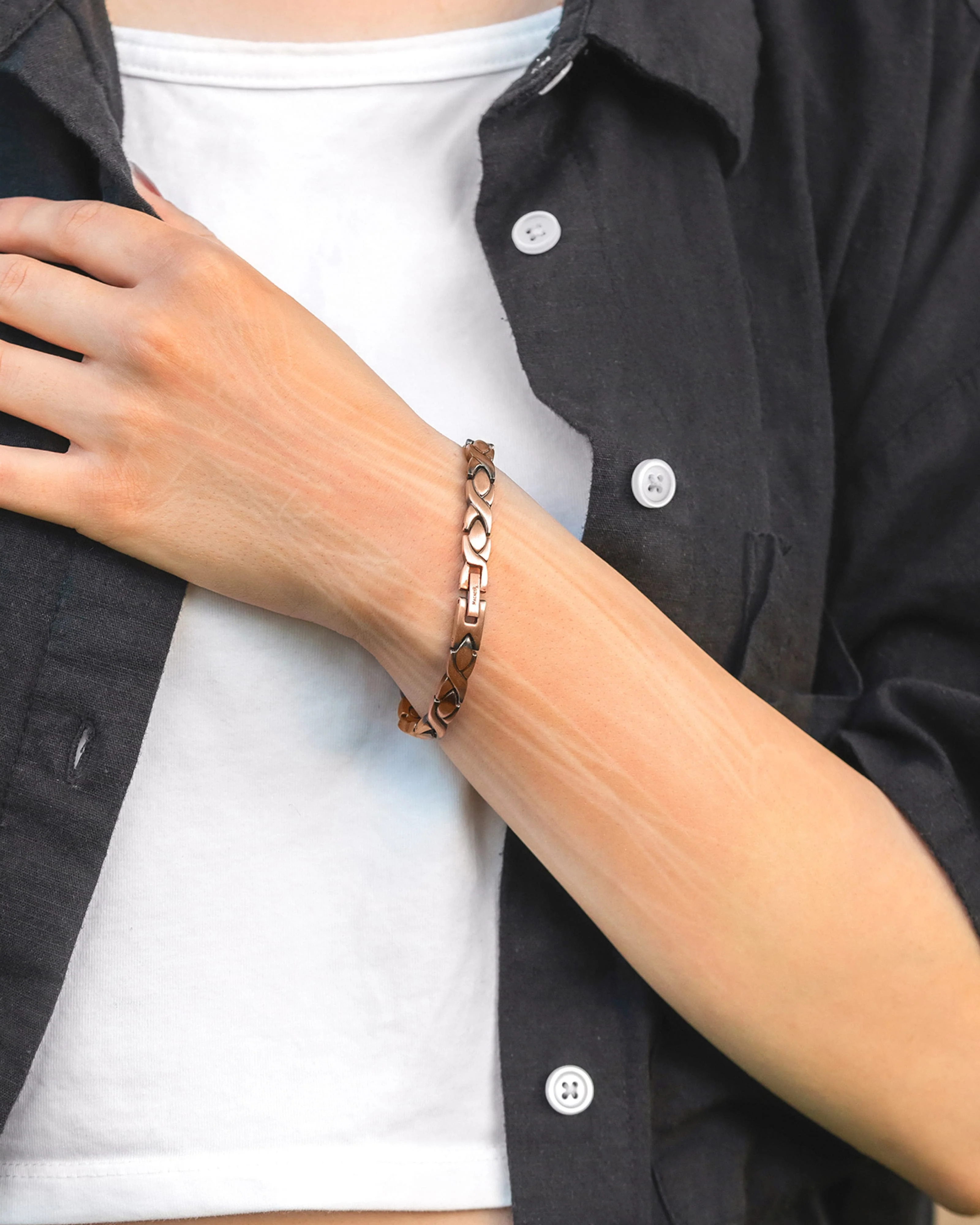 Women’s Ultra Strength Pure Copper Magnetic Therapy Bracelet (XO) - Image 9