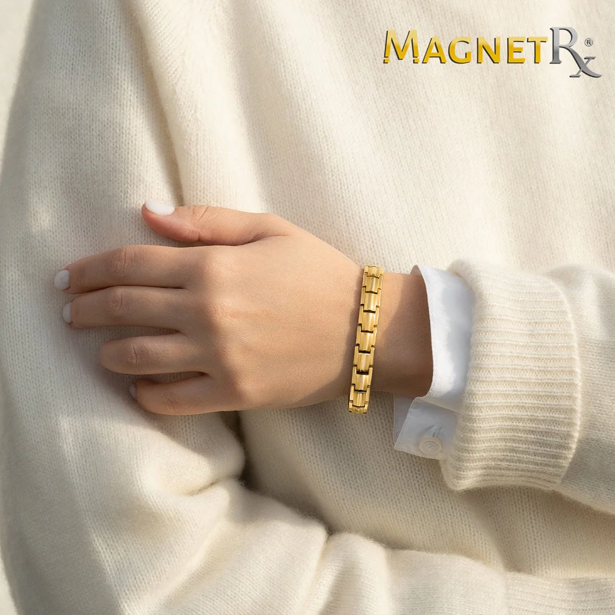 Women's Ultra Strength Gold Titanium Magnetic Therapy Bracelet - Image 7