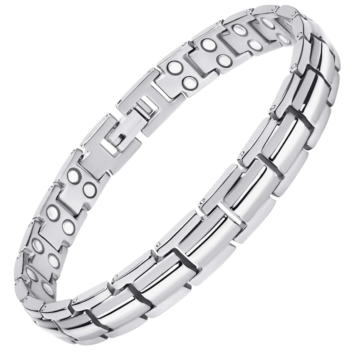 Women's Ultra Strength Silver Titanium Magnetic Therapy Bracelet - Image 9