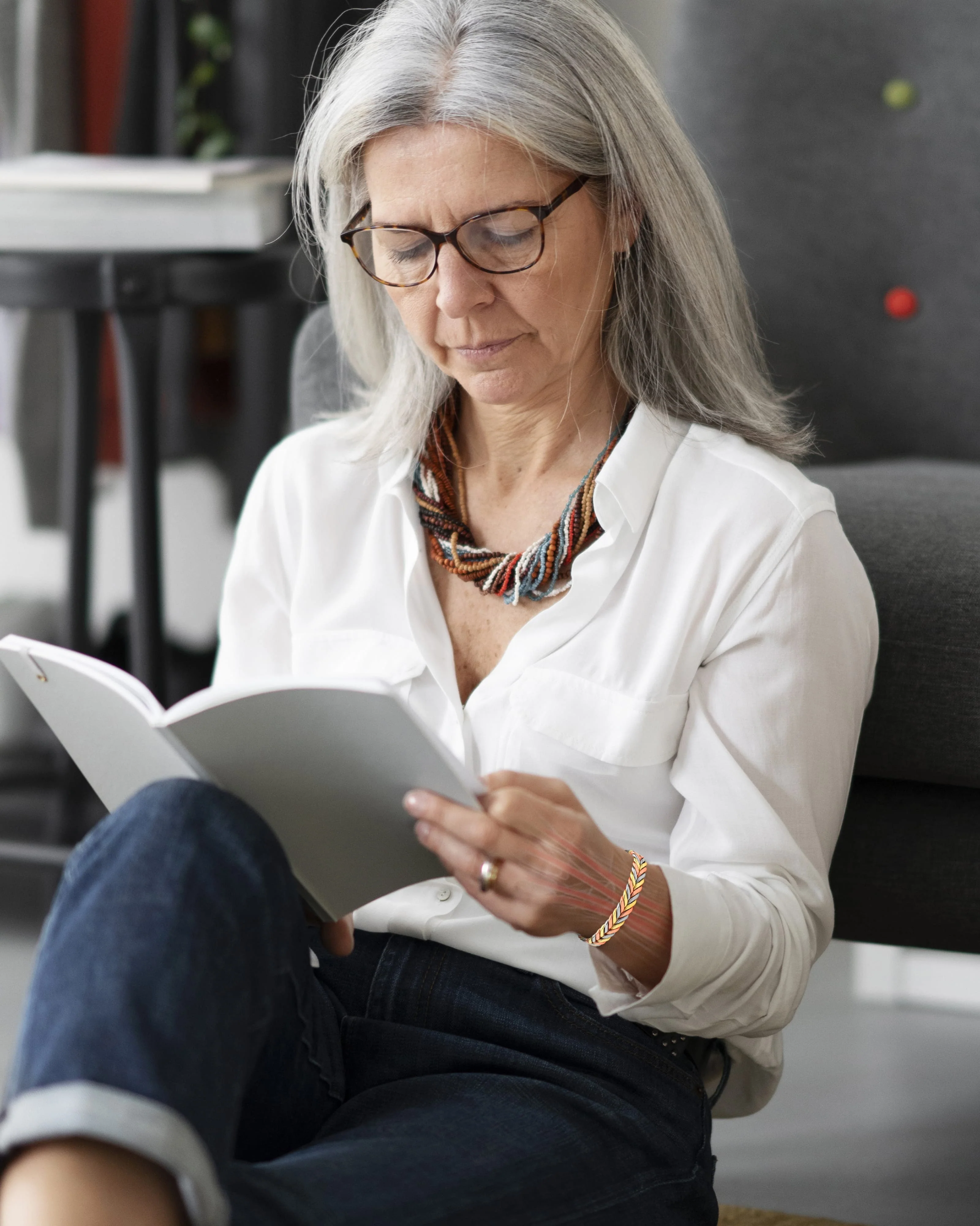 Woven Tri-Tone Magnetic Therapy Bracelet Cuff - Image 6
